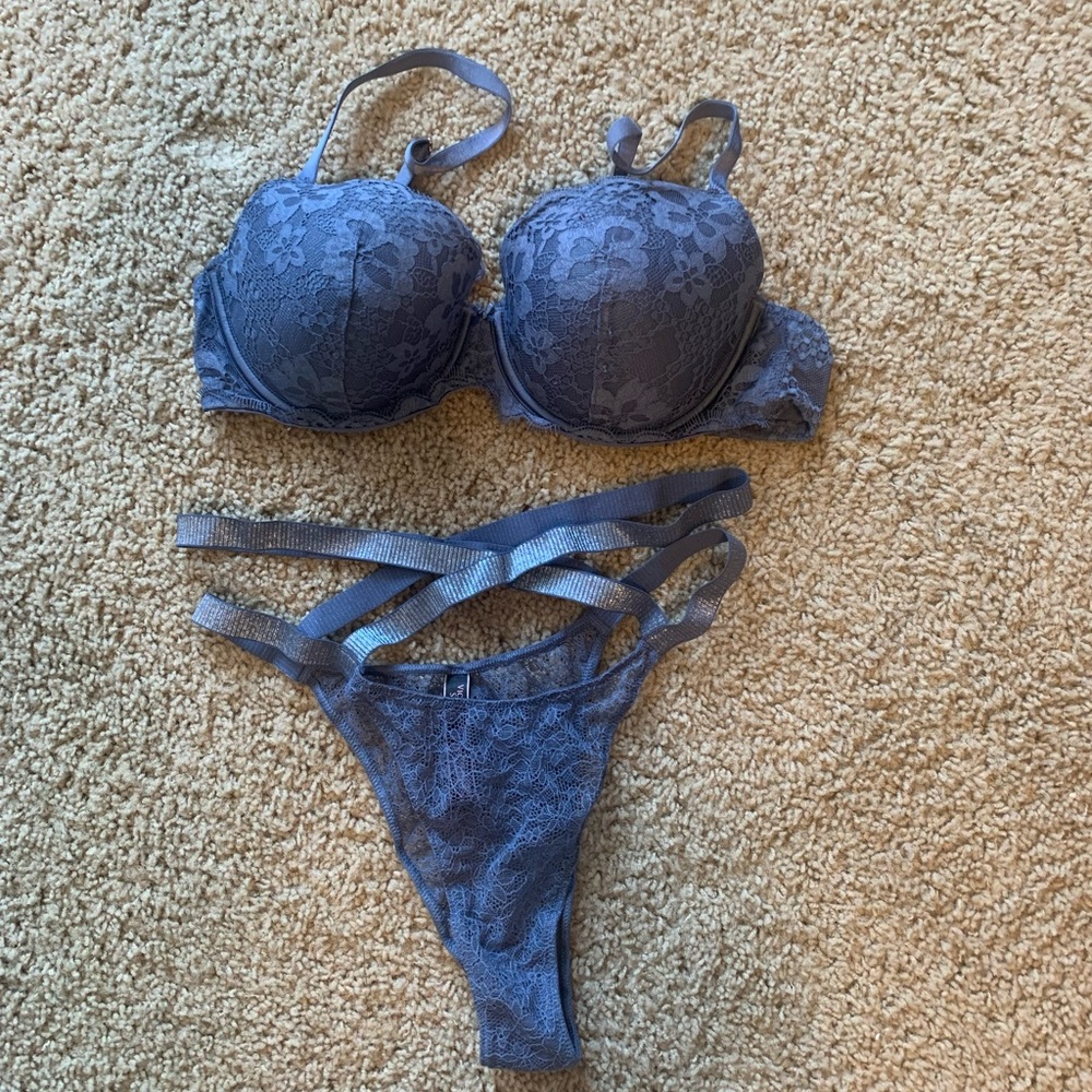 Victoria Secret Blue Lace Set